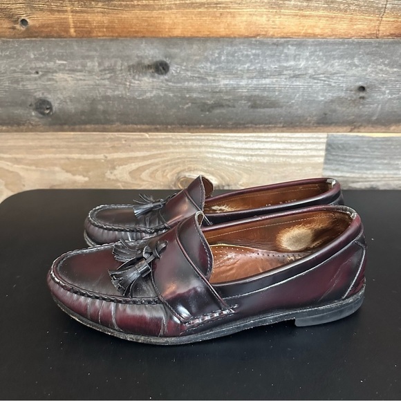 Allen Edmonds Stowe Mens Burgundy Tassel Slip On Designer Loafers 10D - Picture 1 of 10